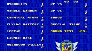 Sonic The Hedgehog 3 Cheats Level Select on Sound Test