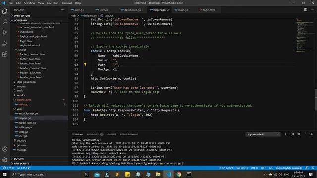 Golang HTTP User Authentication Yabi Series 12 | Golang Web Development | WebAssembly Auth System