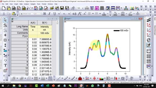 How to change color in different regions of a graph in origin смотреть онлайн