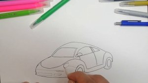 Как нарисовать машину Volkswagen Жук.