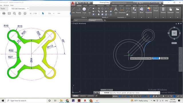 AutoCAD 2D Exercise 13 смотреть онлайн