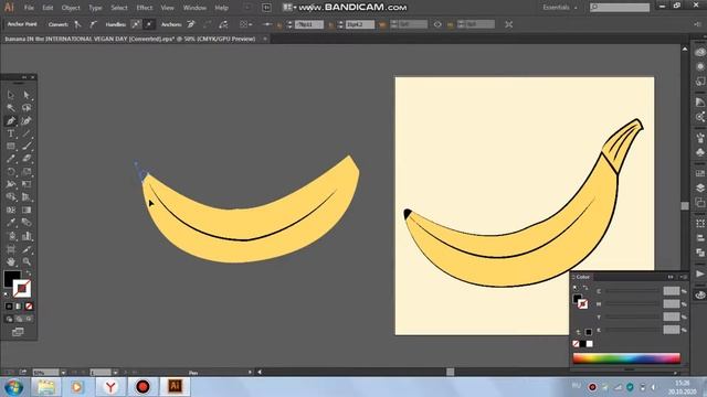 Как нарисовать банан в программе Adobe Illustrator