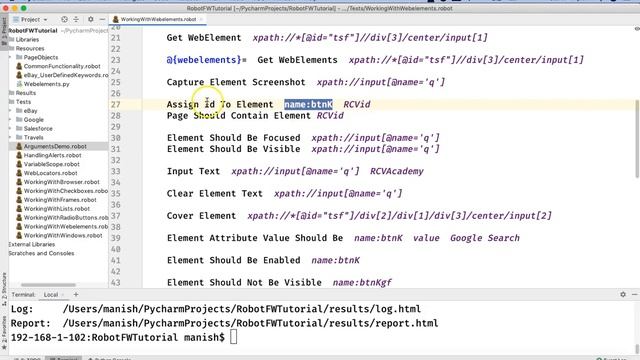 Robot Framework Tutorial #27 - Working with Webelements