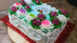 Тортик снохе на юбилей 45 лет! Украшение бзк!
