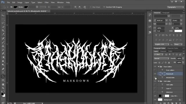 How to make Black Metal logo using ''MASKDOWN'' font in Photoshop смотреть онлайн
