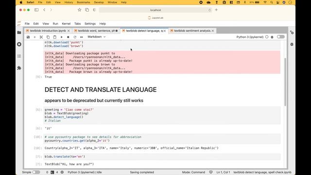 Python NLP Word, Sentence, Phrase Counts, Spell Check, Sentiment Analysis with TextBlob