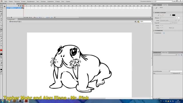 How to draw a vector walrus/// как нарисовать мультяшного векторного моржа /// live stream смотреть онлайн