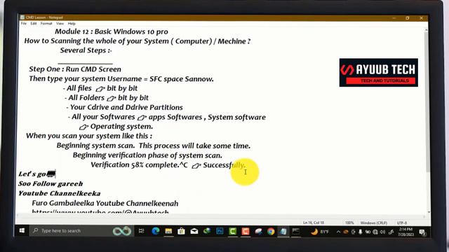 How to run CMD Sfc Scannow Windows 10?  #System Scannow and Remove virus, Afsomali  ?