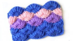 Узор из веерочков с пышными столбиками