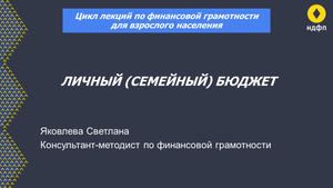 Финансовая грамотность. «Хочу стать домашним бухгалтером»