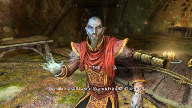 Master Neloth's reactions on Enchanting training request. Skyrim Anniversary Edition. смотреть онлайн