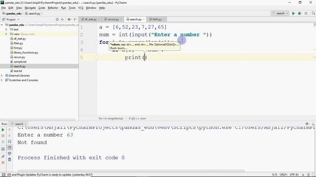 Program for Linear Search in Python | Class XII Computer Science New Syllabus 2020