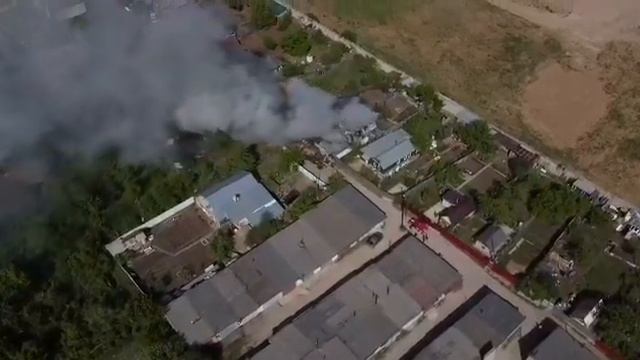 Пожар на ул. Фадеева (Балаково) с квадрокоптера смотреть онлайн