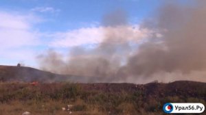 Пожар на городской свалке в Орске