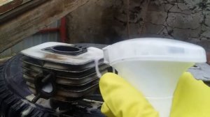 Очистка цилиндра мопеда хим. способом.