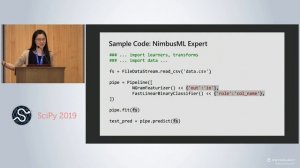 ML.NET in Python with NimbusML | SciPy 2019 |  Interlandi, Krivosheev, Weimer, Zahirazami, Zhu