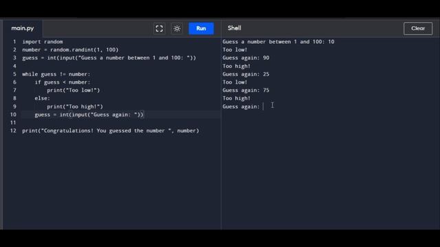 Number Guessing Program in Python | codewithbv