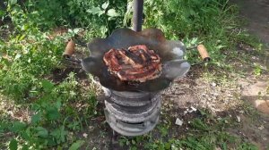 Садж из диска бороны, первое испытание.