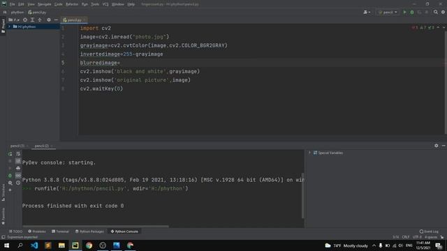 Generate Pencil Sketch from Photo in Python