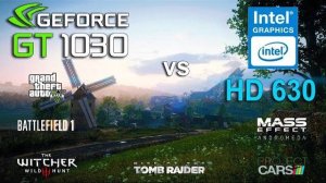 Intel HD Graphics 630 vs GT 1030 Test in 6 Games