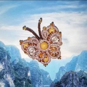 Фриволите. Брошь "Бабочка" (1 часть). МК. Схема -  Angela Gambka