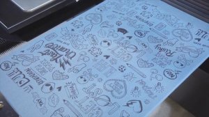 Печать на безрамном столе размером 60х90 см на DTG оборудовании Aeoon