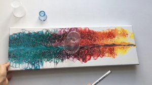 #083 3D Rainbow Waterdroplets Acrylic pour painting tutorial