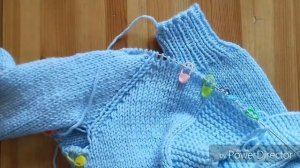 Экспресс мастер класс. Детский кардиган лицевой гладью регланом снизу с ростком