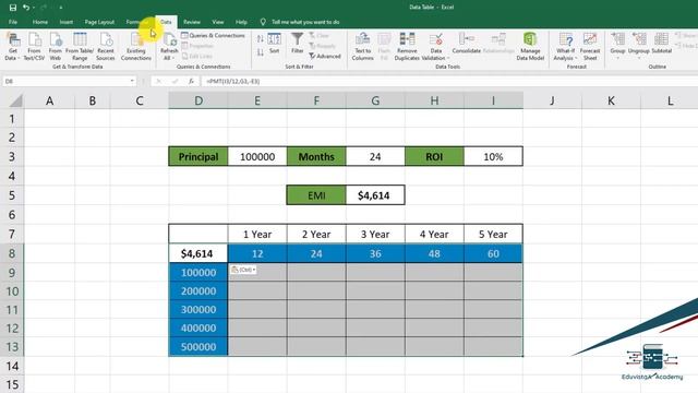 Microsoft Excel- Data Table Function