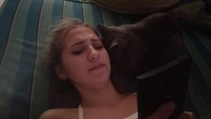 Киска ласкает киску)