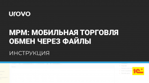 MPM: Мобильная торговля.  Загрузка данных в Документ 1С через файлы