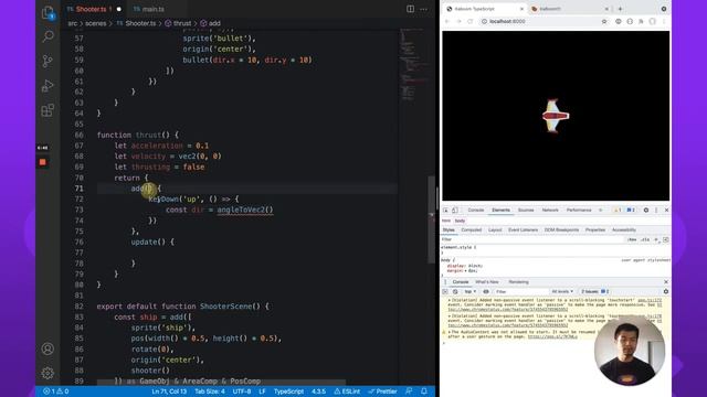 Space Ship Movement in Kaboom.js - Just add one component!