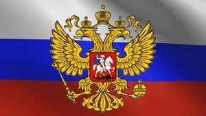Футаж Герб РФ на фоне флага РФ