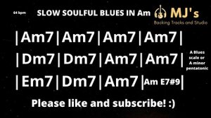 Slow Soulful Blues in A minor Backing Track