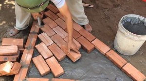 Great Building Idea From Terracotta Brick - Unique Brick Yard Construction Design In The Garden