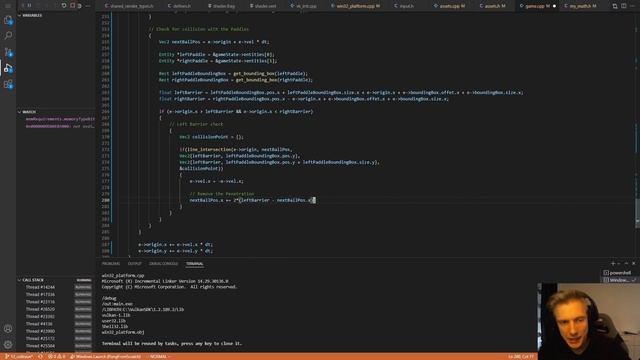 Ball Paddle Collision using Line Intersection and Computer controlled Paddle смотреть онлайн