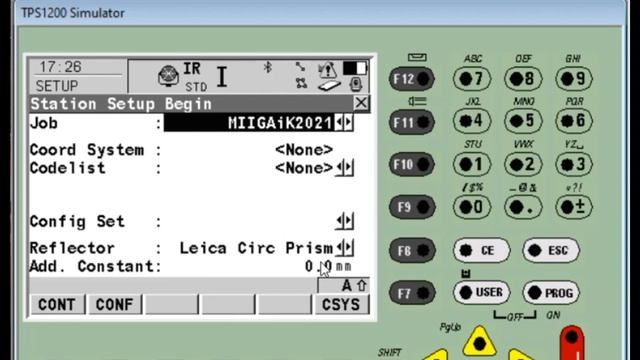 Установка станции методом "Задать азимут" (Leica TCR1202) смотреть онлайн