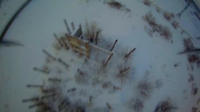 Полёт на квадрокоптере. Пробный полёт над недостройкой .