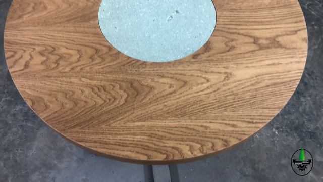 Круглые классические столешницы, со вставкой из керамогранита .
