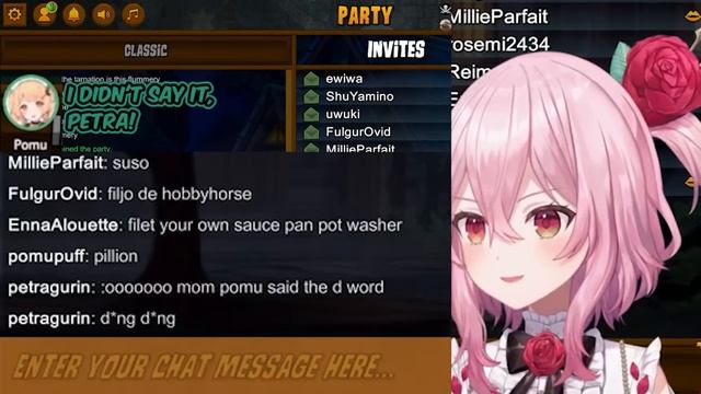 They're typing bad words on an in-game chat then there's Millie