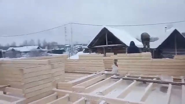 Монтаж дома в теплый угол из обычного бруса - Русский Домъ