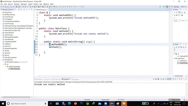 Java Session 6.2  - Static block and Static methods