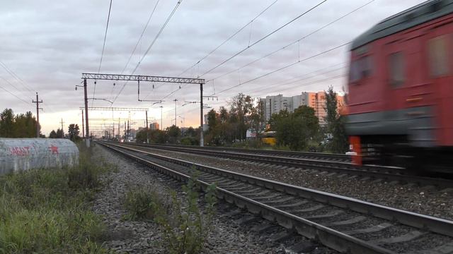 Поезда около проспекта Славы [4k video] смотреть онлайн