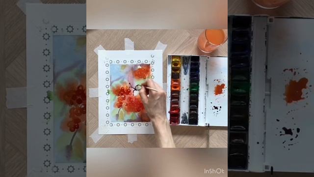 Рябина акварелью по-сырому (а ля прима) смотреть онлайн