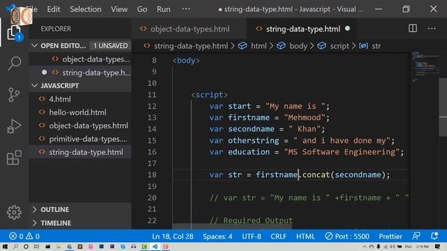What is String Data Type in JavaScript Complete Course Tutorials in Urdu Hindi - Lec # 7