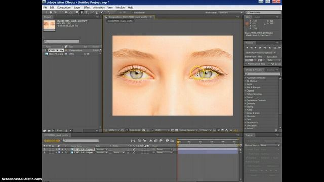 Меняем цвет глаз в after effects