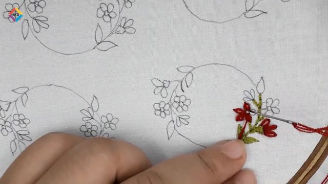 Hand embroidery, All over design for dresses, beautiful flower lazy daisy stitch