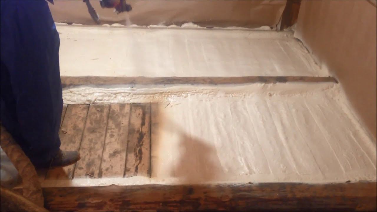 Утепление пола напыление пенополиуретана (ППУ) смотреть онлайн