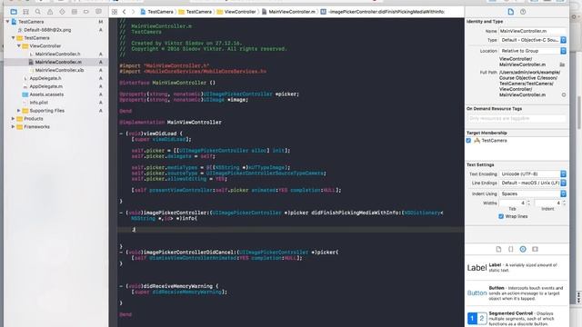 Создаем приложение с камерой Objective C iOS10 смотреть онлайн