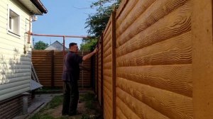 Покраска столбов еврозабора